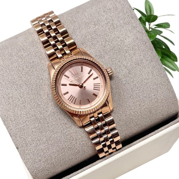 NWT MICHAEL KORS Lexington Petite Gold Dial MK3875 Watch main image 9
